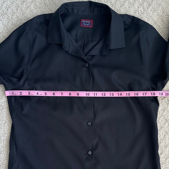 UNTUCKit Women's 100% Cotton Long Sleeve Button-Down Blouse Black 6 Classic - Picture 10 of 10